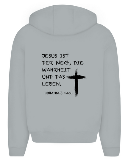 Jesus ist der Weg - Unisex Zipper Hoodie Oversize