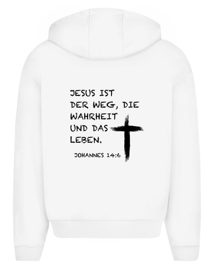 Jesus ist der Weg - Unisex Zipper Hoodie Oversize
