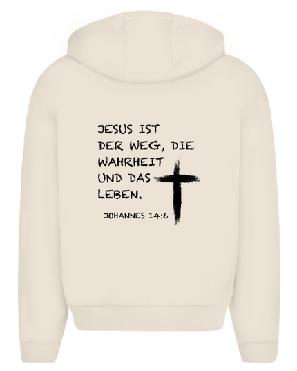 Jesus ist der Weg - Unisex Zipper Hoodie Oversize