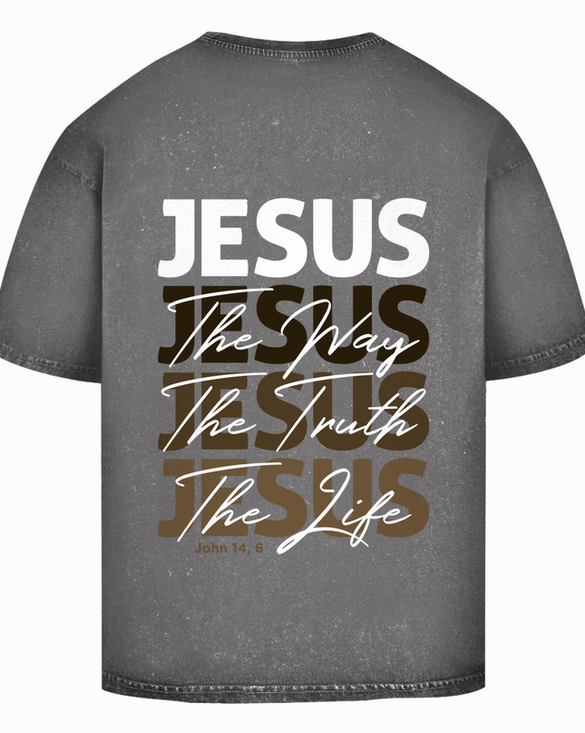 Jesús, Camino, Verdad, Vida - Camisa Oversize Lavada