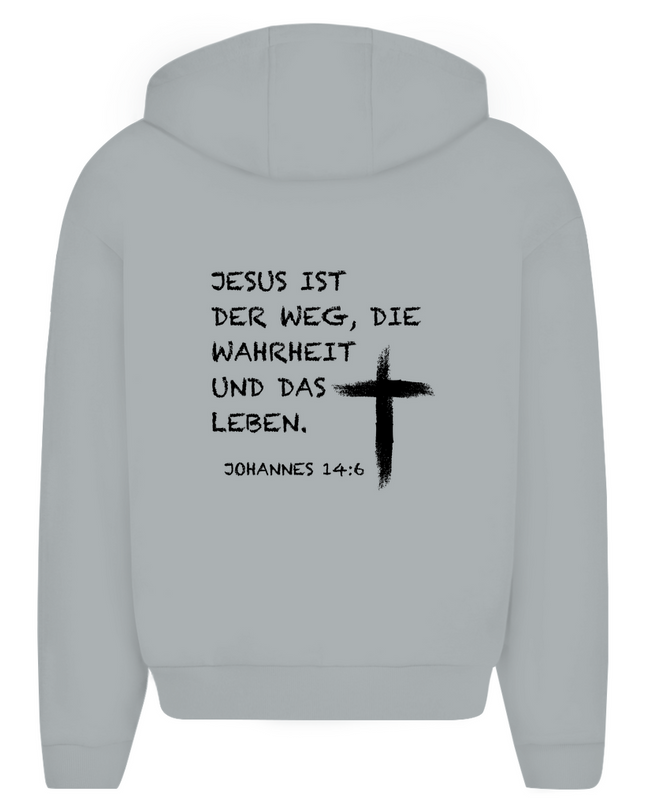 Jesus ist der Weg - Unisex Zipper Hoodie Oversize