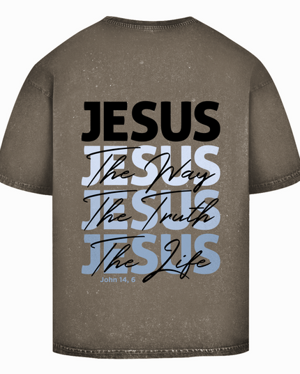 Jesús, Camino, Verdad, Vida - Camisa Oversize Lavada