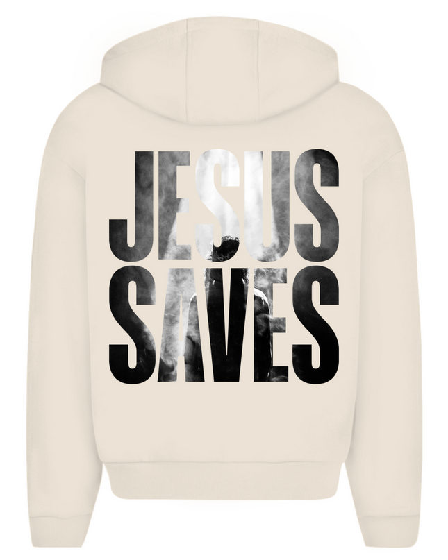 Jesus saves - Unisex Zipper Hoodie Oversize