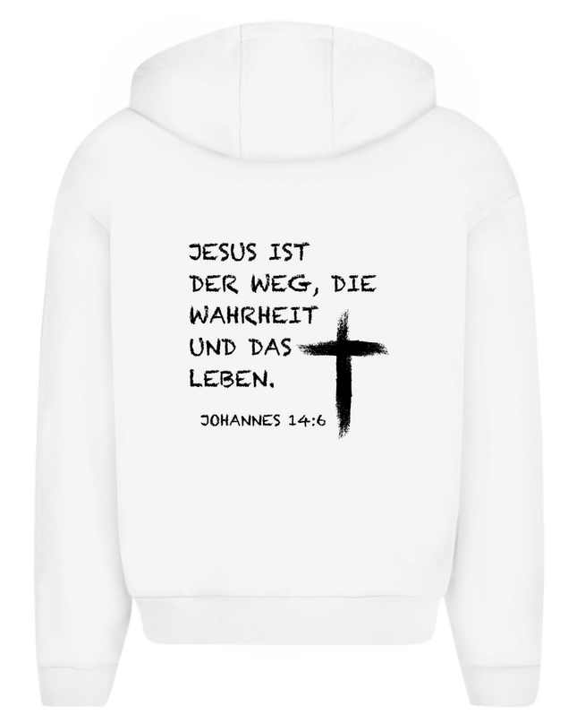 Jesus ist der Weg - Unisex Zipper Hoodie Oversize
