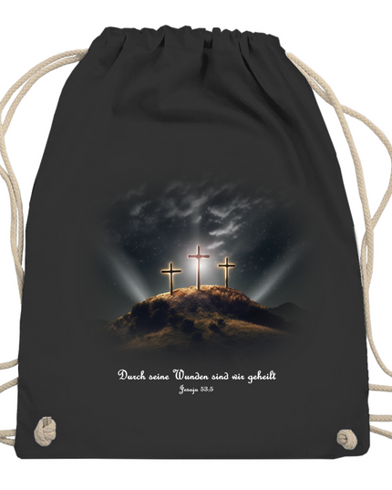 Durch Seine Wunden 3 Kreuze - Turnbeutel