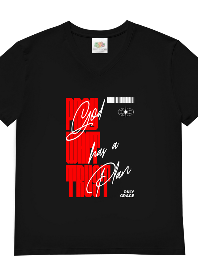 Pray Wait Trust - Herren Shirt V-Neck