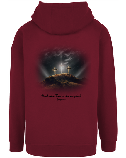 Durch Seine Wunden 3 Kreuze - Unisex Hoodie Oversize
