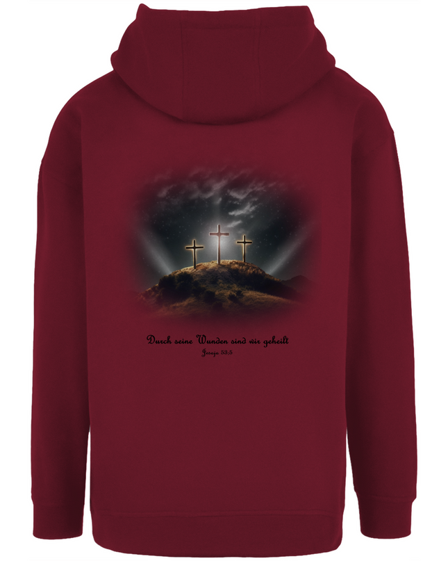 Durch Seine Wunden 3 Kreuze - Unisex Hoodie Oversize