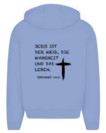 Jesus ist der Weg - Unisex Zipper Hoodie Oversize
