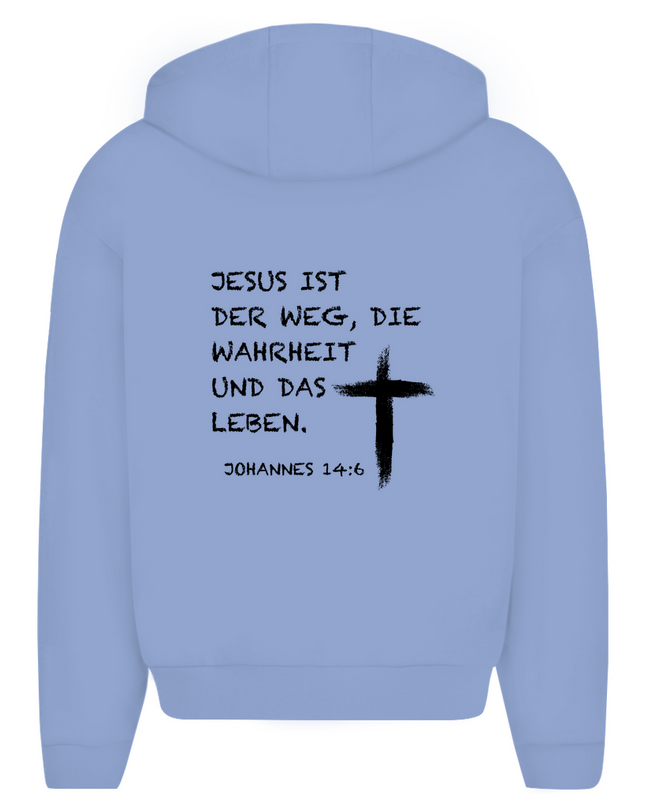 Jesus ist der Weg - Unisex Zipper Hoodie Oversize