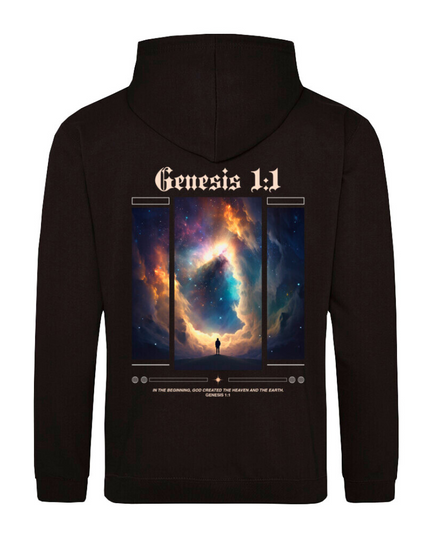 Génesis 1:1 (impreso al dorso) - Sudadera clásica con capucha