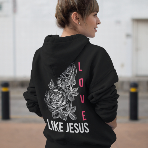Love Like Jesus - Sudadera clásica con capucha (estampado en la espalda)