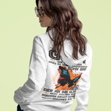 Juan 3:16 (impreso al dorso) - Sudadera clásica con capucha 
