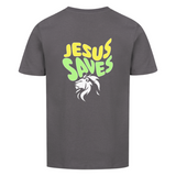 Jesus Saves, Lion 2 - (Backprint)Premium Organic Shirt Kids