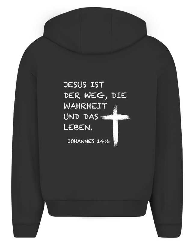 Jesus ist der Weg - Unisex Zipper Hoodie Oversize