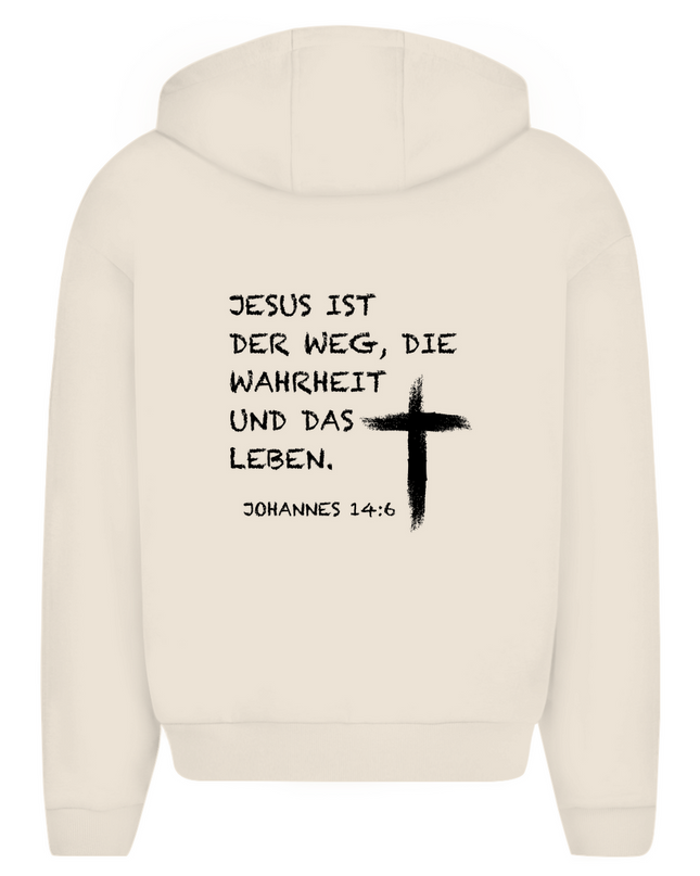 Jesus ist der Weg - Unisex Zipper Hoodie Oversize