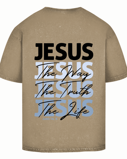 Jesús, Camino, Verdad, Vida - Camisa Oversize Lavada