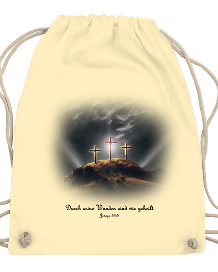 Durch Seine Wunden 3 Kreuze - Turnbeutel