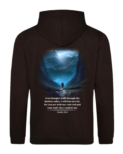 Salmo 23:4 (impreso al dorso) - Sudadera clásica con capucha