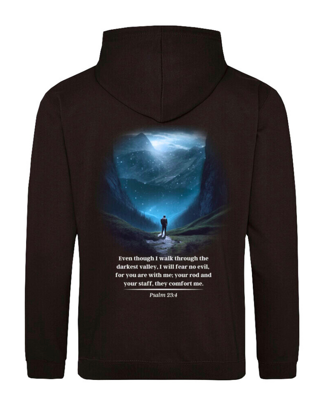 Salmo 23:4 (impreso al dorso) - Sudadera clásica con capucha