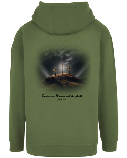 Durch Seine Wunden 3 Kreuze - Unisex Hoodie Oversize