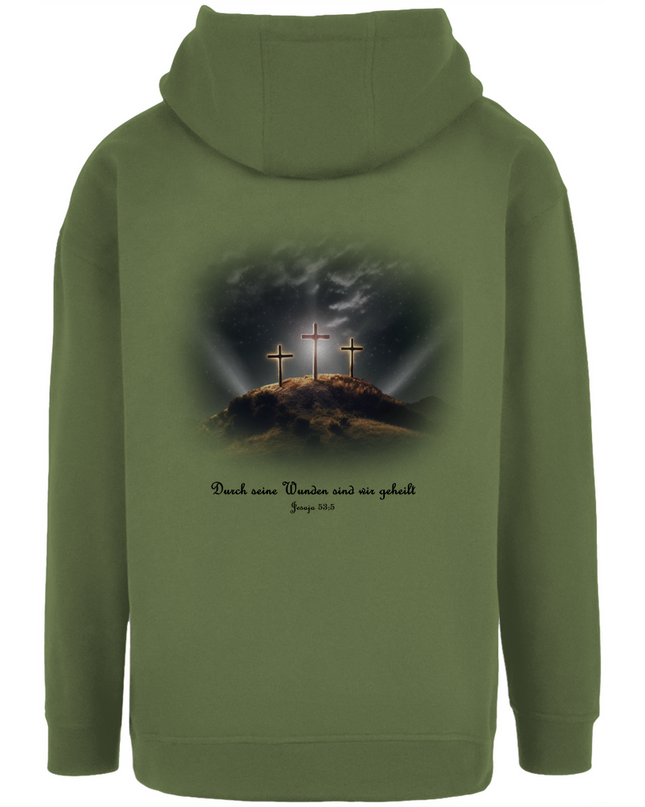 Durch Seine Wunden 3 Kreuze - Unisex Hoodie Oversize