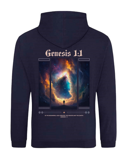 Génesis 1:1 (impreso al dorso) - Sudadera clásica con capucha