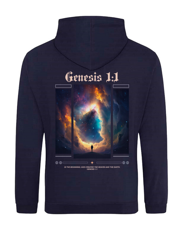 Génesis 1:1 (impreso al dorso) - Sudadera clásica con capucha