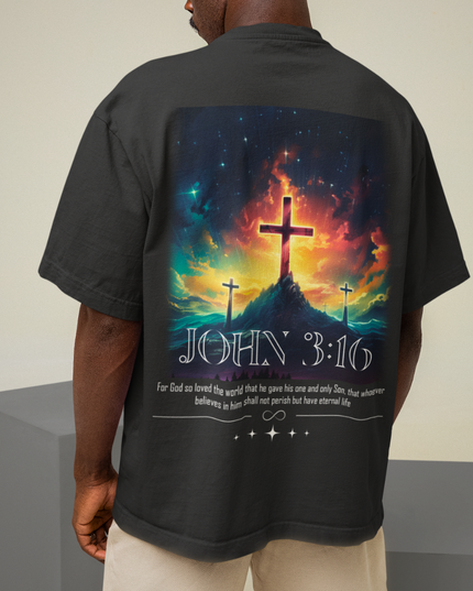 John 3:16 (backprint) - Oversized shirt