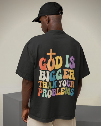 God is bigger (backprint) - Premium Oversized Shirt