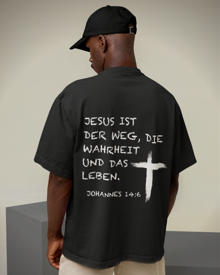 Jesús es el Camino (estampado al dorso) - Camiseta extragrande premium 