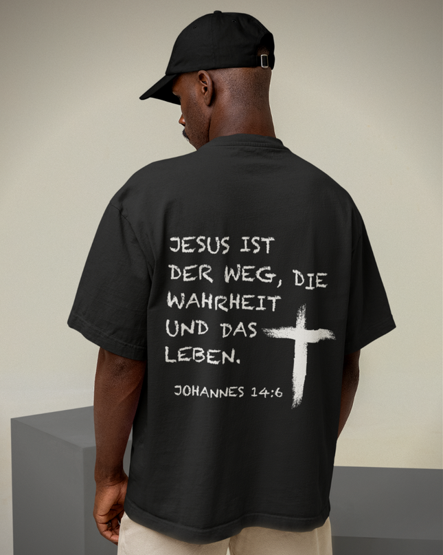 Jesús es el Camino (estampado al dorso) - Camiseta extragrande premium 